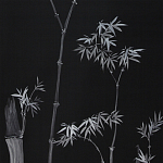 Обои ручная роспись Bamboo Argent on Pitch dyed silk варинант исполнения - 2 | Loft Concept в Челябинске