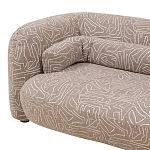 Дизайнерский двухместный диван с мягкими спинкой и подлокотниками светло-коричневый с принтом Madelaine Sofa Cocoa варинант исполнения - 3 | Loft Concept в Челябинске