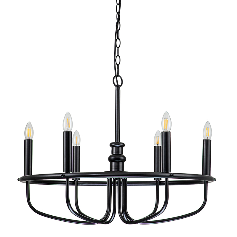 Люстра круглая с 6-ю лампами Kichler Латунь Черный Никель в Челябинске | Loft Concept 