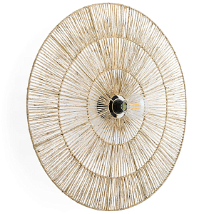 Круглый настенный светильник с декором из пеньковой веревки Alano Wall Lamp
