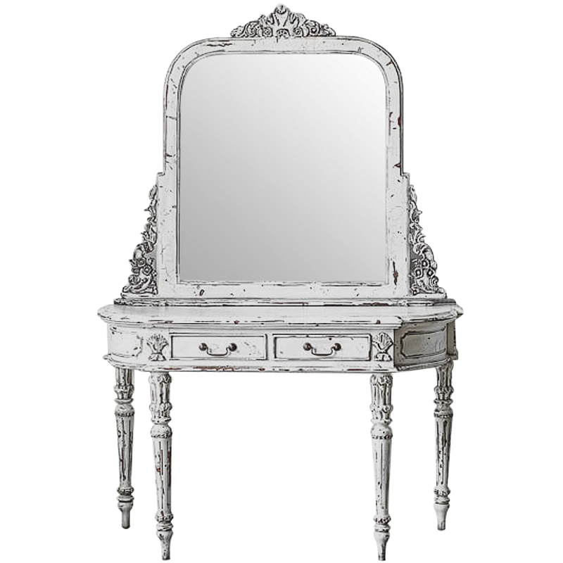 Трельяж White Moreau Dressing Table Белый Коричневый Трельяж White Moreau Dressing Table Белый Коричневый в Челябинске | Loft Concept