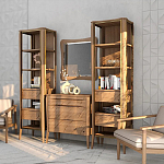 Витрина правая из массива дуба с 5-ю полками и 2-мя ящиками Tasteful Furniture варинант исполнения - 3 | Loft Concept в Челябинске