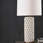 Настольная лампа покрытая лепестками белых цветов Fancy Calla Lily варинант исполнения - 3 | Loft Concept в Челябинске