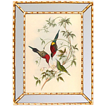 Постер с изображением птиц и цветов в зеркальной раме Blooming Birds Poster варинант исполнения - 2 | Loft Concept в Челябинске