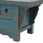 Деревянная ТВ-тумба в китайском стиле с 4-мя ящиками и резным декором голубая Luo Chinese TV Stand Blue варинант исполнения - 3 | Loft Concept в Челябинске