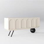 Дизайнерский комод с фактурным фасадом и чёрной ножкой в форме шара Samanta варинант исполнения - 1 | Loft Concept в Челябинске