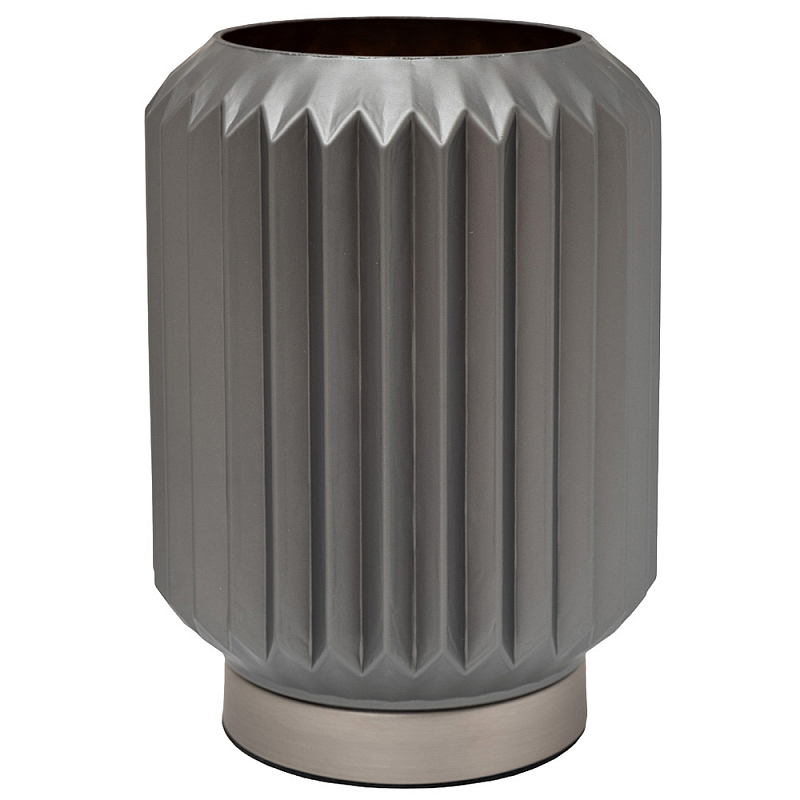 Настольная лампа стеклянная фактурная серого цвета Smoky Corrugated Lamp Серый Настольная лампа стеклянная фактурная серого цвета Smoky Corrugated Lamp Серый в Челябинске | Loft Concept
