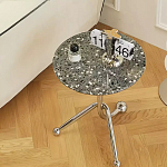 Дизайнерский журнальный стол с круглой столешницей на изогнутых стальных ножках Obafaby варинант исполнения - 2 | Loft Concept в Челябинске