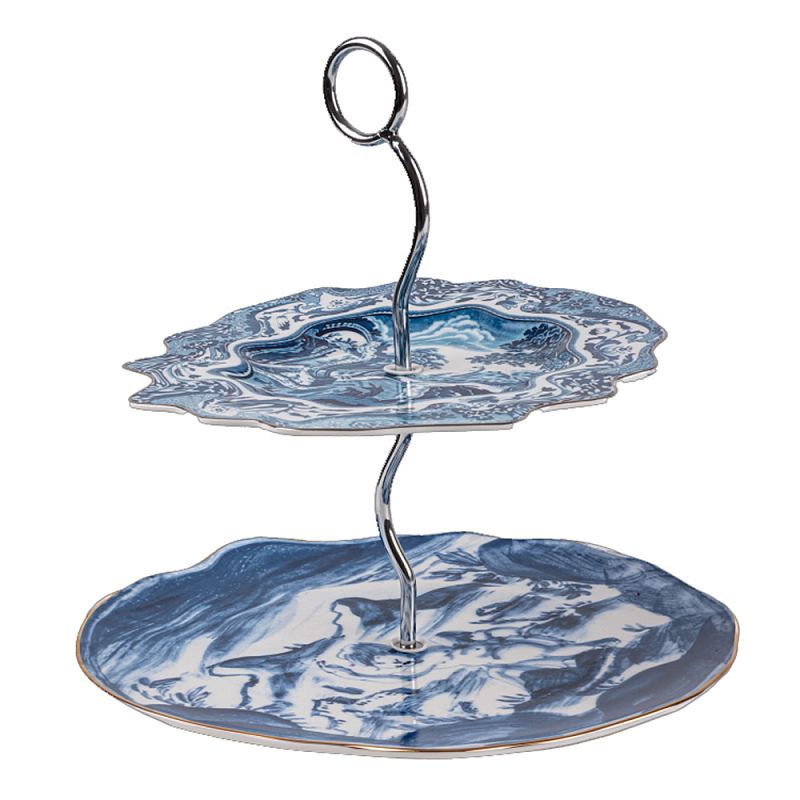 Сервировочная подставка Seletti Cake Stand Белый Синий в Челябинске | Loft Concept 