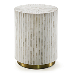 Круглый приставной столик с инкрустацией RADIAL BONE INLAY SIDE TABLE варинант исполнения - 3 | Loft Concept в Челябинске