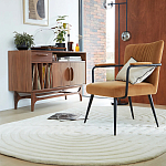 Кресло бархатное с подлокотниками на металлическом каркасе Oriel Retro Armchair варинант исполнения - 6 | Loft Concept в Челябинске