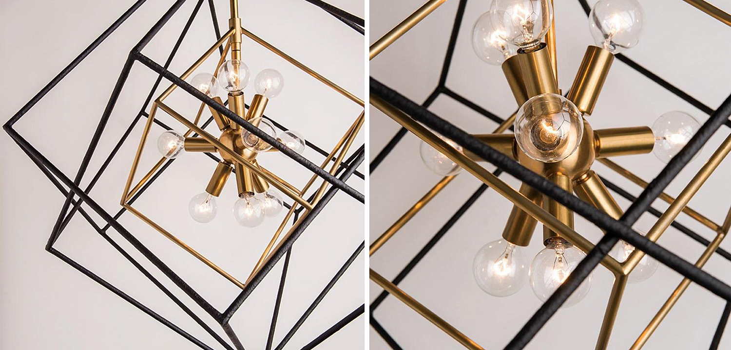 Люстра CUBIST Pendant Black and Gold 9 lamp Люстра CUBIST Pendant Black and Gold 9 lamp - Loft-Concept в Челябинске