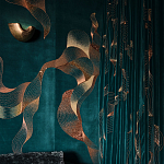 Обои с вышивкой ручной работы Plume Original colourway on velvet варинант исполнения - 1 | Loft Concept в Челябинске