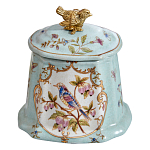 Шкатулка голубого цвета с рисунком и состаренным эффектом Eden Garden варинант исполнения - 2 | Loft Concept в Челябинске