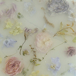 Круглый поднос из эпоксидной смолы с цветами белый Epoxy Resin Flowers Tray White варинант исполнения - 2 | Loft Concept в Челябинске