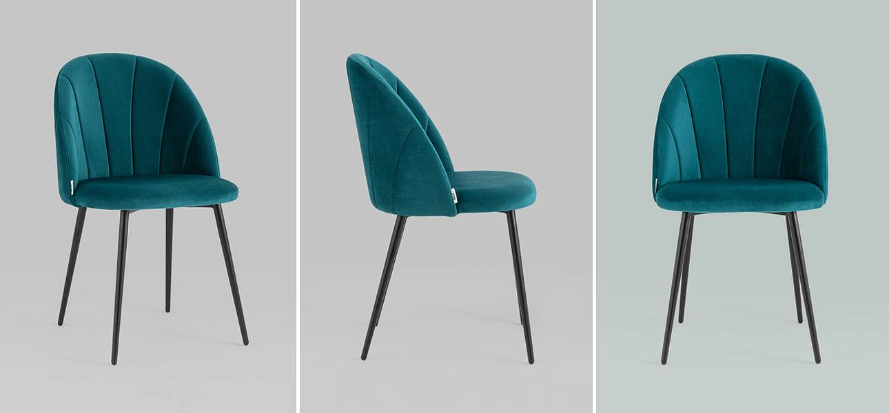 Стул Balsari S Chair Темно-Бирюзовый Велюр Стул Balsari S Chair Темно-Бирюзовый Велюр - Loft-Concept в Челябинске