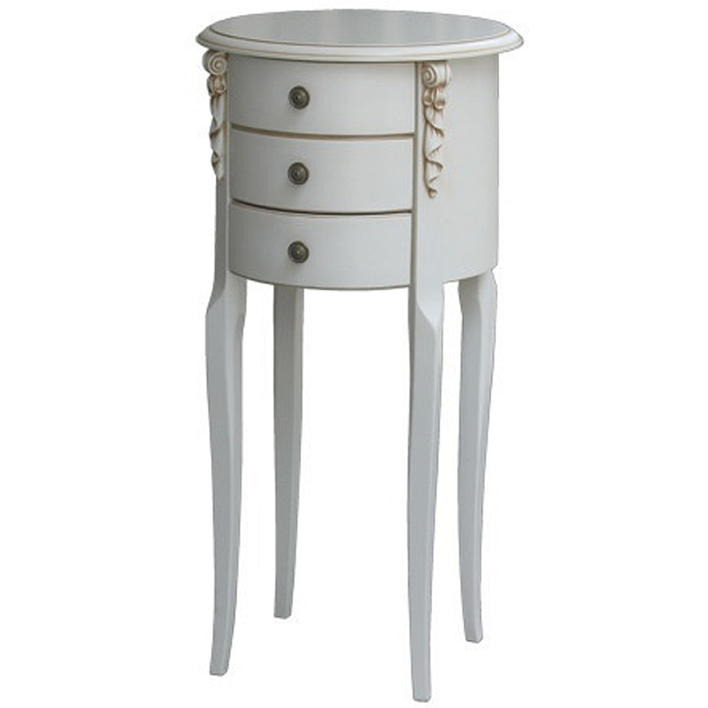 Круглый небольшой комод в стиле прованс Montmartre Provence Chest of Drawers Белый Орех Круглый небольшой комод в стиле прованс Montmartre Provence Chest of Drawers Белый Орех в Челябинске | Loft Concept