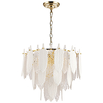 Люстра с декором из рельефного стекла в виде перьев Abelia Feather Chandelier 10 варинант исполнения - 2 | Loft Concept в Челябинске