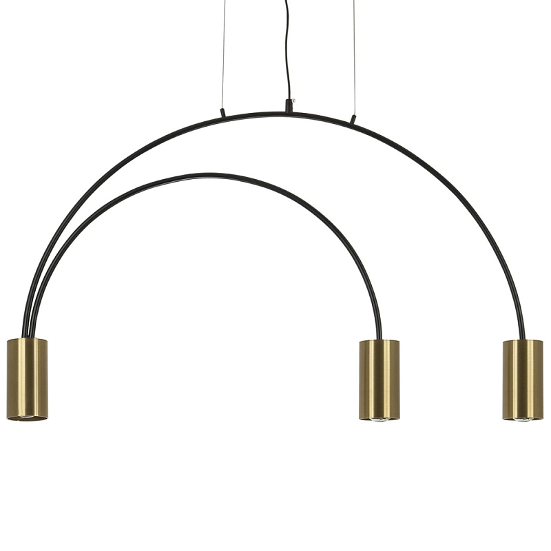 Линейный светильник с дугообразным каркасом Daviau Linear Arch Light 3 Черный Латунь Линейный светильник с дугообразным каркасом Daviau Linear Arch Light 3 Черный Латунь в Челябинске | Loft Concept