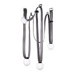 Подвесной светильник с серыми кожаными ремнями и белыми стеклянными плафонами в виде шаров Flos Wireline Lighting варинант исполнения - 5 | Loft Concept в Челябинске