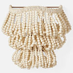 Настенный светильник с подвесками из деревянных бусин молочного цвета Wooden Beads Wall Lamp варинант исполнения - 4 | Loft Concept в Челябинске