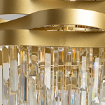 Люстра цвета матового золота с металлическими лентами и длинными прозрачными подвесками Gilded Waves варинант исполнения - 4 | Loft Concept в Челябинске