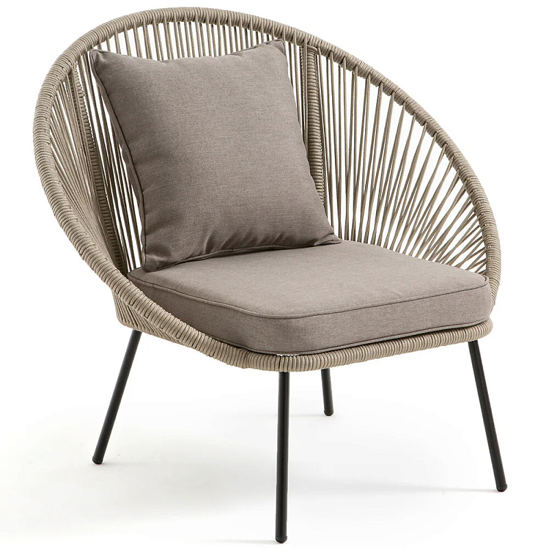 Садовое кресло Аcapulco Grey Chair Бежевый Серо-бежевый Черный в Челябинске | Loft Concept 