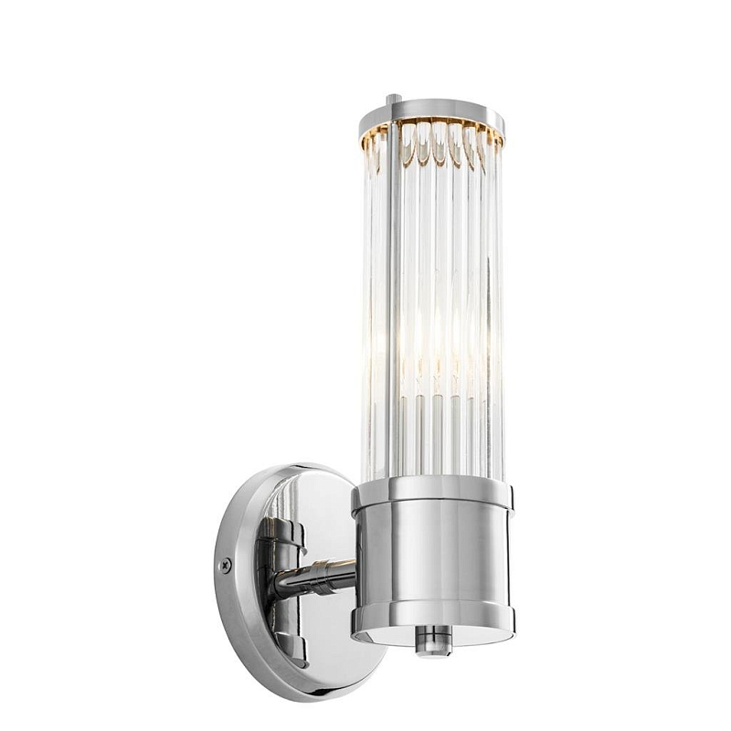 Бра Wall Lamp Claridges Single Nickel Никель Прозрачное Стекло Бра Wall Lamp Claridges Single Nickel Никель Прозрачное Стекло в Челябинске | Loft Concept