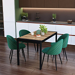 Стол обеденный раздвижной с прямоугольной столешницей на четырех черных ножках Blair варинант исполнения - 9 | Loft Concept в Челябинске