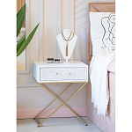 Приставной столик с выдвижным ящиком  White Table Carved Pattern варинант исполнения - 8 | Loft Concept в Челябинске