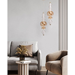 Подвесной светильник с вертикальной композицией из прозрачных и янтарных стеклянных шаров и ромбов Gabriel Scott Luna варинант исполнения - 11 | Loft Concept в Челябинске