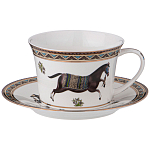 Чайный сервиз из фарфора с изображением лошадей на 6 персон 15 предметов Porcelain Horse Set  варинант исполнения - 1 | Loft Concept в Челябинске