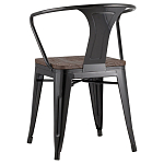 Черный глянцевый стул с сиденьем из натурального дерева TOLIX варинант исполнения - 5 | Loft Concept в Челябинске