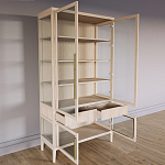 Витрина Primo со стеклянными фасадами и 2 ящиками Светлый дуб варинант исполнения - 3 | Loft Concept в Челябинске