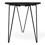 Стол журнальный c круглой столешницей из стекла серого цвета Gray and Gold Marble варинант исполнения - 4 | Loft Concept в Челябинске