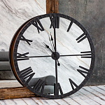 Часы настенные зеркальные с чёрным металлическим циферблатом Mirror Tower Clock варинант исполнения - 5 | Loft Concept в Челябинске