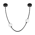 Подвесной светильник в форме дуги с белыми шарообразными плафонами Flos Wireline Lighting варинант исполнения - 2 | Loft Concept в Челябинске