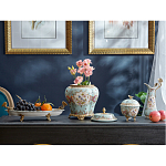 Блюдо овальное из голубого фарфора с ручками в виде бабочек и цветочным рисунком Blue Garden варинант исполнения - 4 | Loft Concept в Челябинске