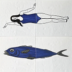 Плитка с узором Рыба пловчиха варинант исполнения - 1 | Loft Concept в Челябинске