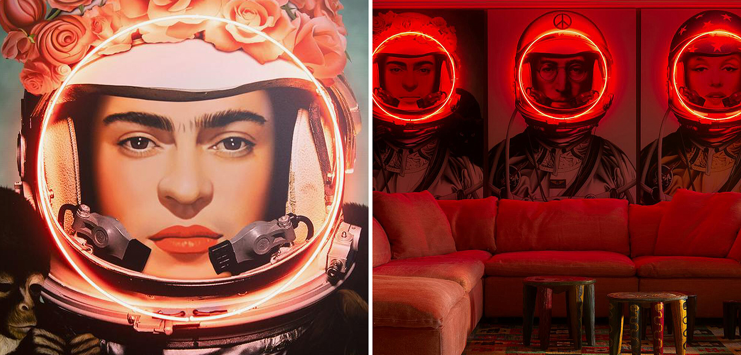 Неоновый постер Фрида Кало в Скафандре Space Girl Frida Неоновый постер Фрида Кало в Скафандре Space Girl Frida - Loft-Concept в Челябинске