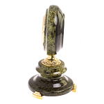 Часы настольные бронзовые из натуральных камней Мрамор и Змеевик Stone Clock варинант исполнения - 15 | Loft Concept в Челябинске