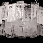 Люстра круглая с подвесными прямоугольными пластинами из стекла Glacier Panels варинант исполнения - 7 | Loft Concept в Челябинске