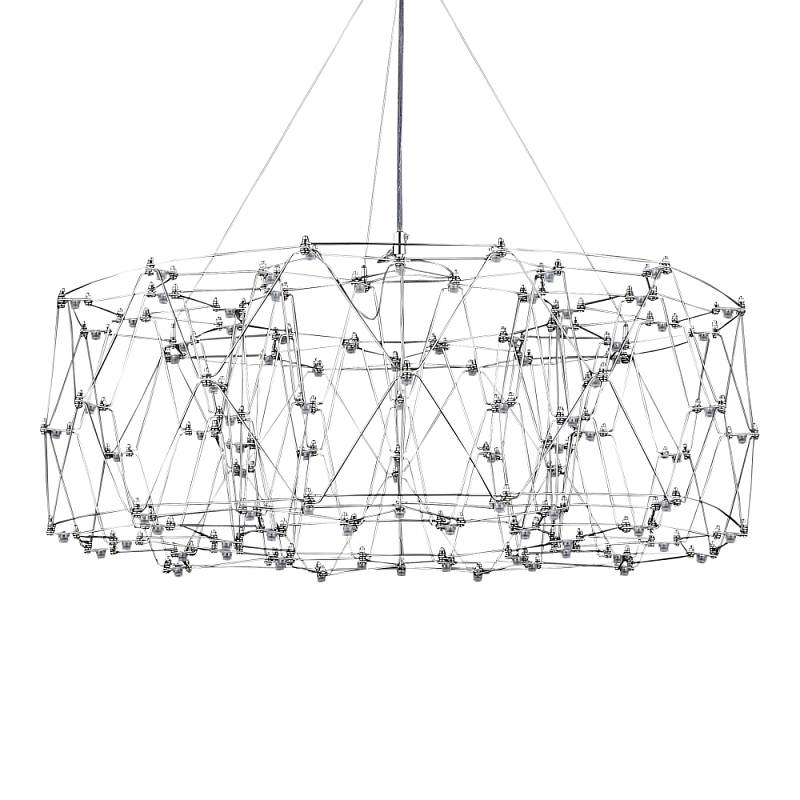 Люстра с тонкой металлической конструкцией цвета хром Quasar Прозрачный Хром в Челябинске | Loft Concept 
