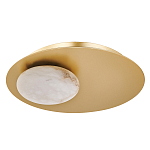 Бра с овальным основанием золотого цвета  и плафоном из алебастра Shaw Lighting варинант исполнения - 1 | Loft Concept в Челябинске