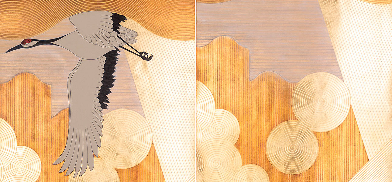 Обои ручная роспись Namban Colourway SC-244 on Deep Rich Gold gilded paper Обои ручная роспись Namban Colourway SC-244 on Deep Rich Gold gilded paper - Loft-Concept в Челябинске