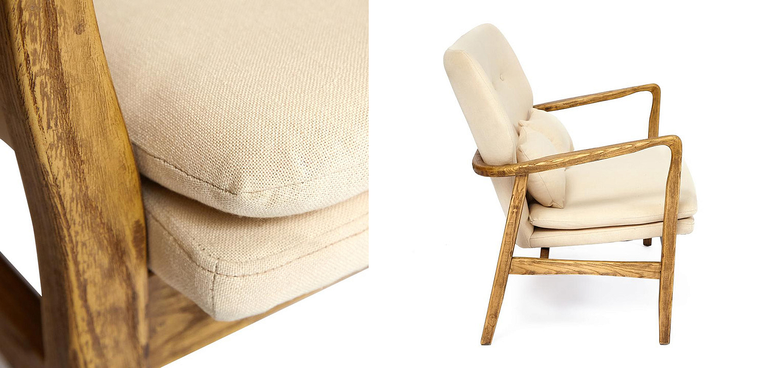 Диван с каркасом из массива дерева Makeshift sofa beige Диван с каркасом из массива дерева Makeshift sofa beige - Loft-Concept в Челябинске