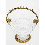 Чаша из прозрачного стекла на ножке с бронзовой ручкой в виде ветки Eden Garden варинант исполнения - 3 | Loft Concept в Челябинске