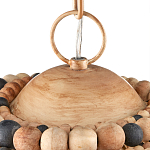 Подвесной светильник в форме купола из деревянных бусин Wooden Beads варинант исполнения - 3 | Loft Concept в Челябинске