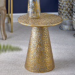 Журнальный столик с конусообразной основой и текстурной поверхностью золотого цвет Ethnic Metal варинант исполнения - 3 | Loft Concept в Челябинске