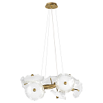 Люстра подвесная круглая с ветвистыми бронзовыми элементами и стеклянными рифлеными дисками Textured Glass Chandelier варинант исполнения - 1 | Loft Concept в Челябинске